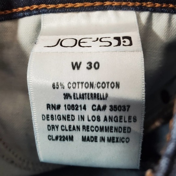 Joe's Jeans Dark Wash Cropped Skinny Jeans Blue Denim Size 30 - Picture 9 of 12